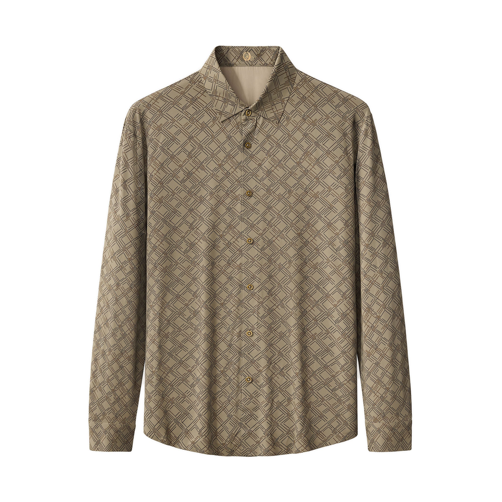 Seamless Geo Print Shirt – El Baron KHAKI