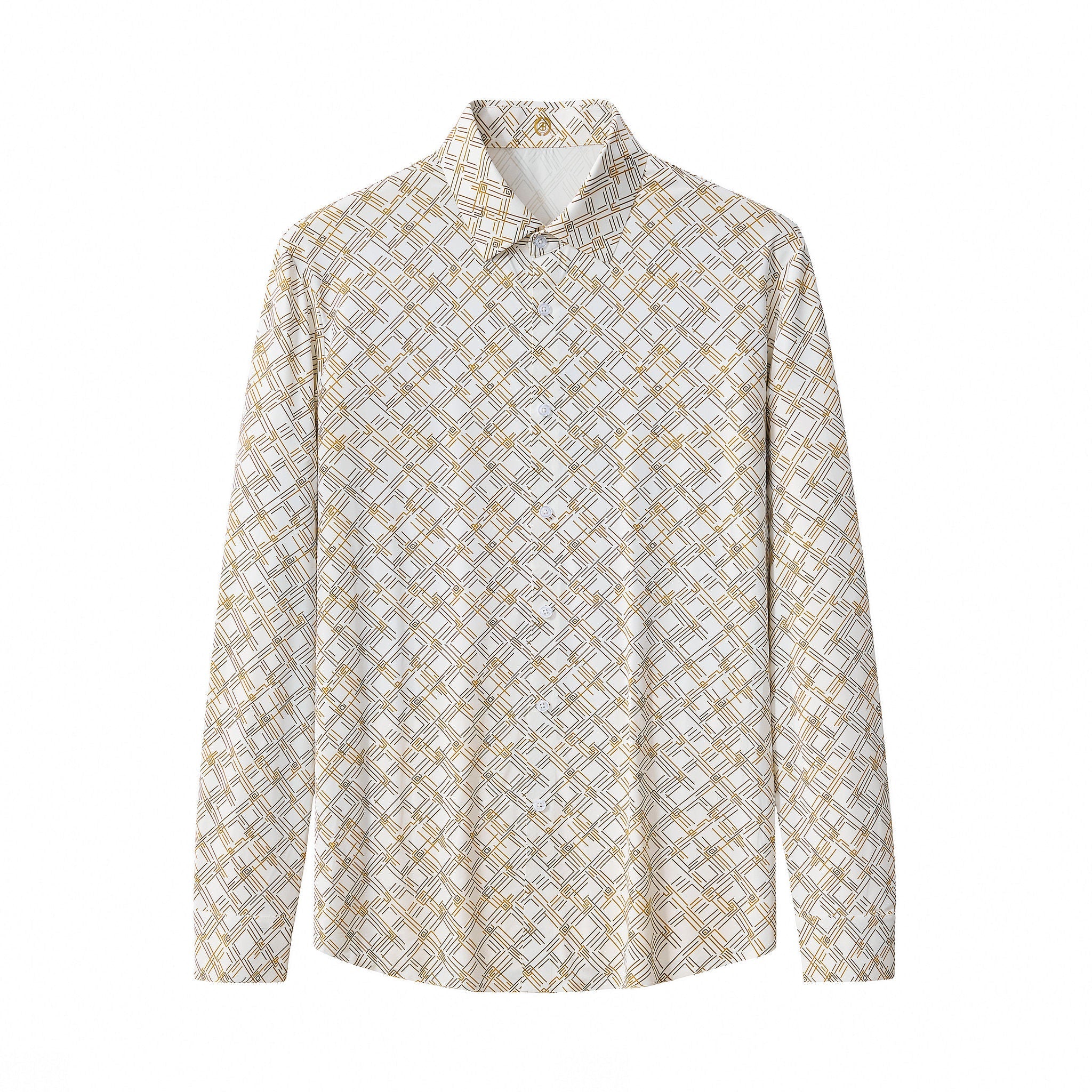 Seamless Geo Print Shirt – El Baron WHITE