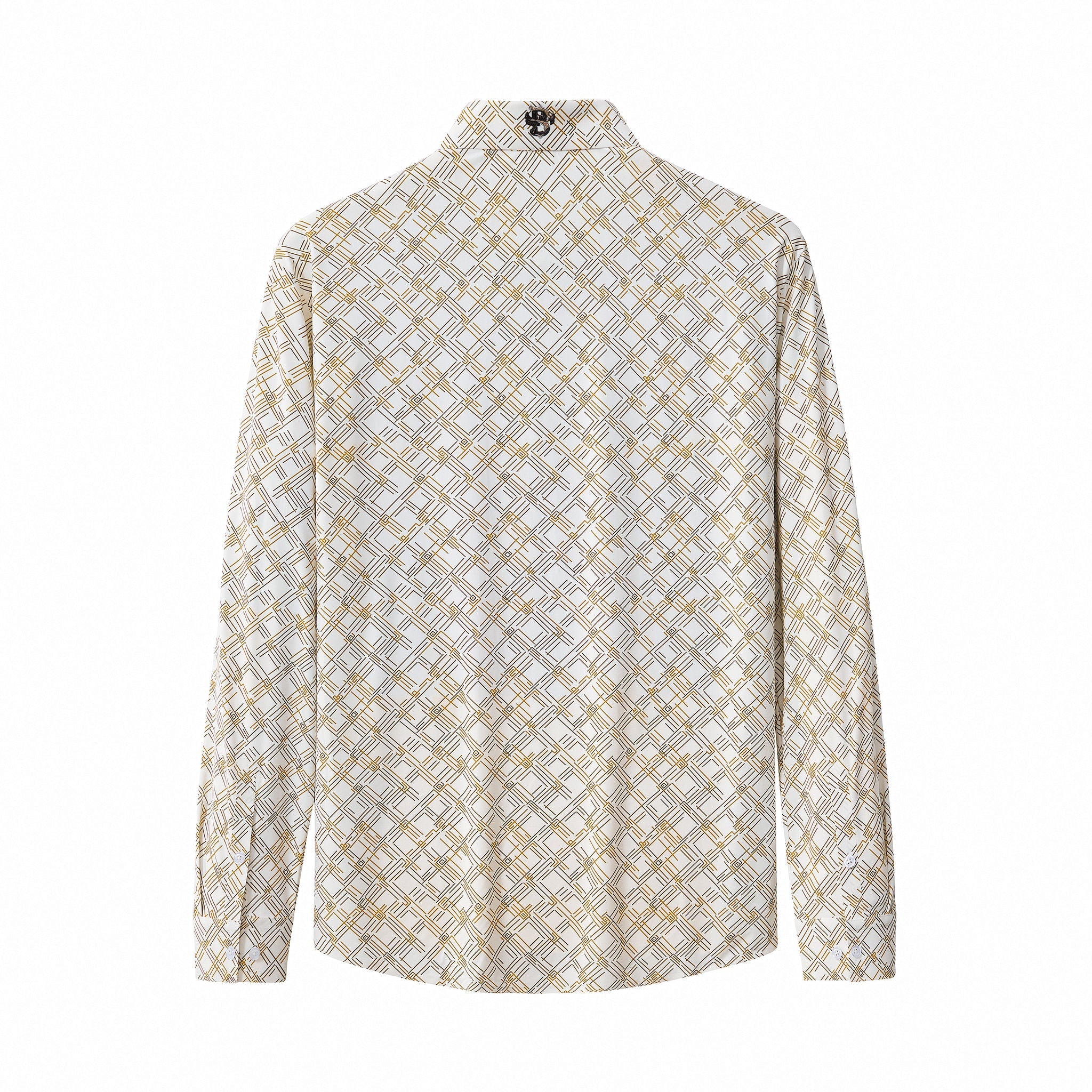 Seamless Geo Print Shirt – El Baron WHITE