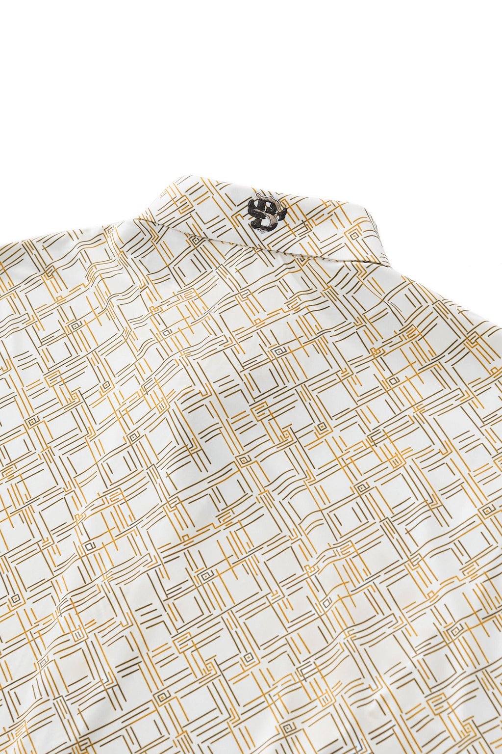 Seamless Geo Print Shirt – El Baron WHITE