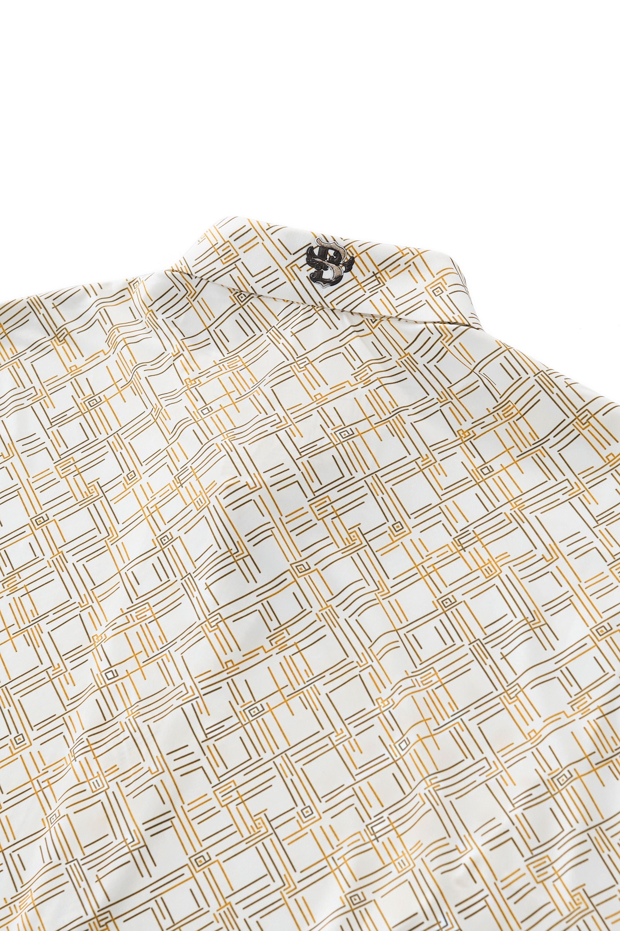 Seamless Geo Print Shirt – El Baron WHITE