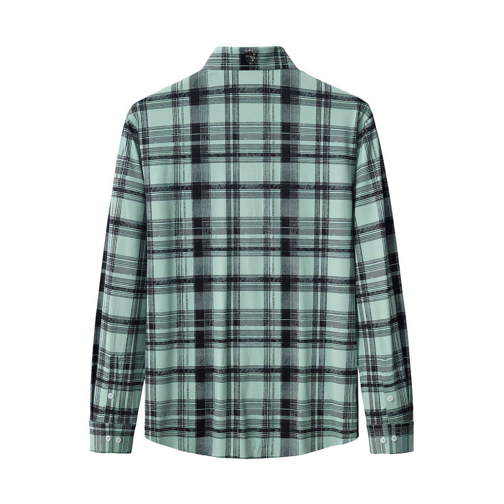 Seamless Plaid Stretch Shirt – El Baron GREEN