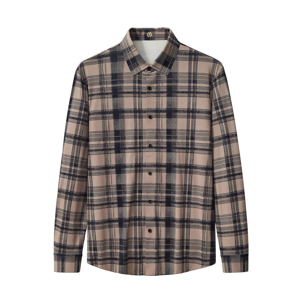 Seamless Plaid Stretch Shirt – El Baron KHAKI