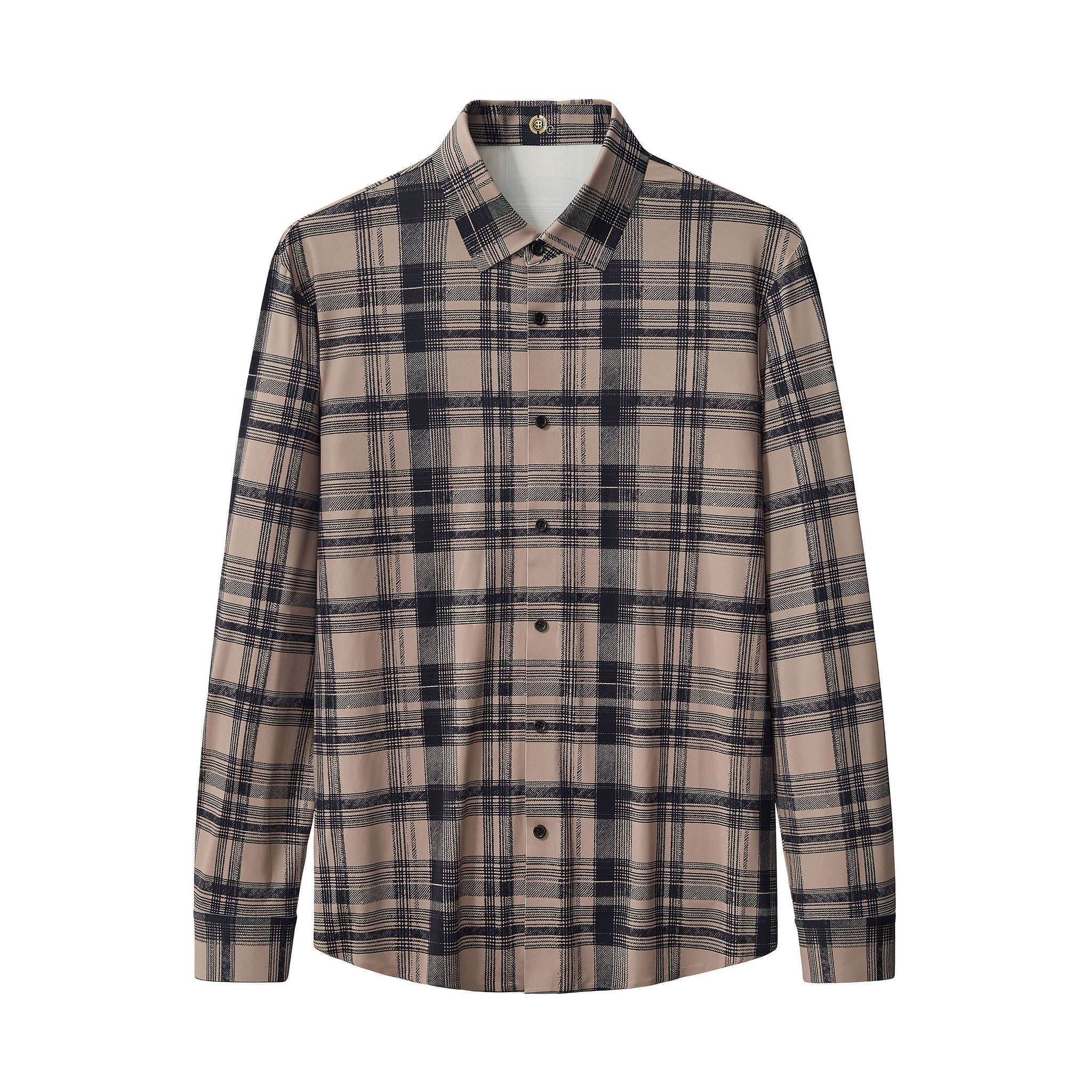 Seamless Plaid Stretch Shirt – El Baron KHAKI
