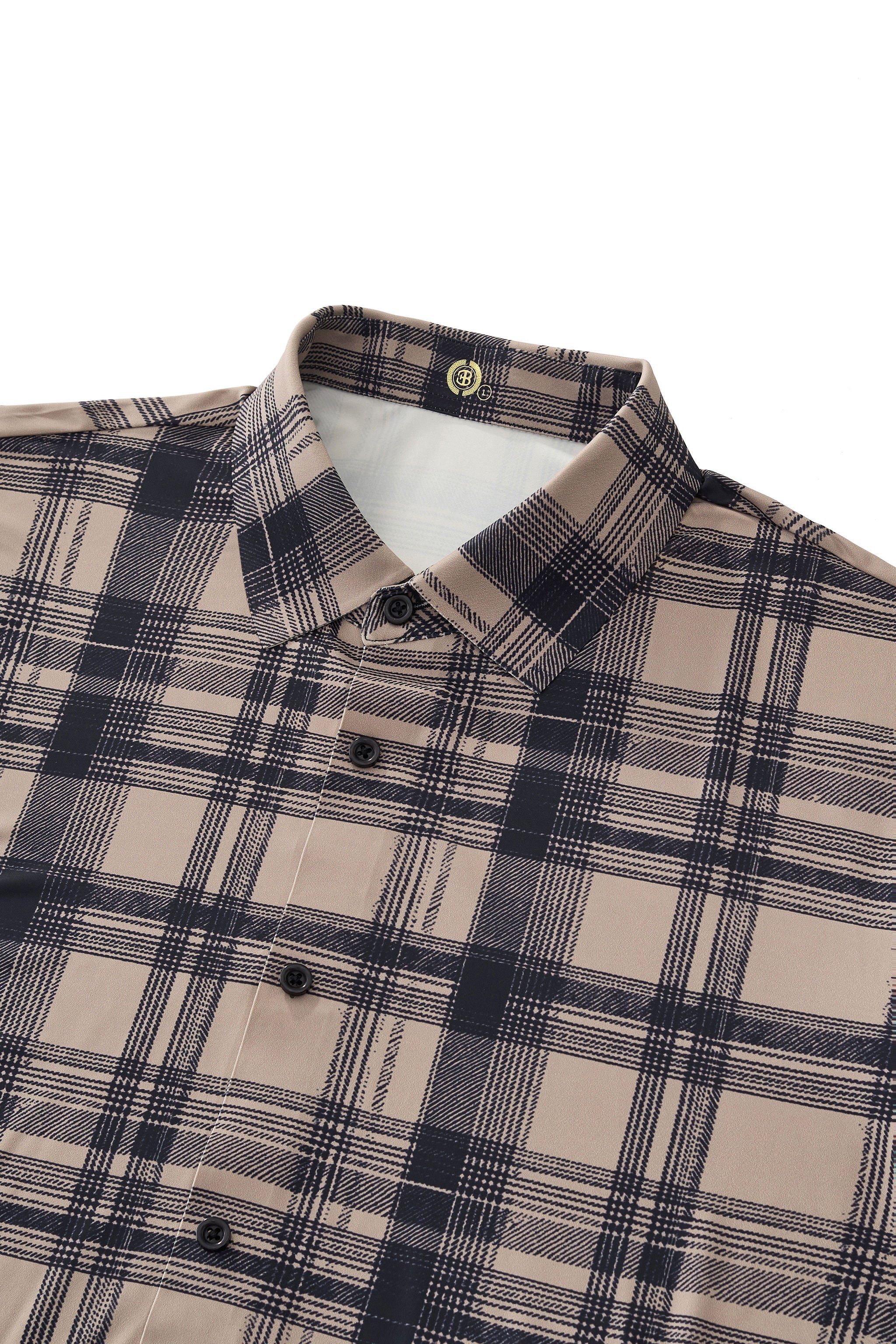 Seamless Plaid Stretch Shirt – El Baron KHAKI