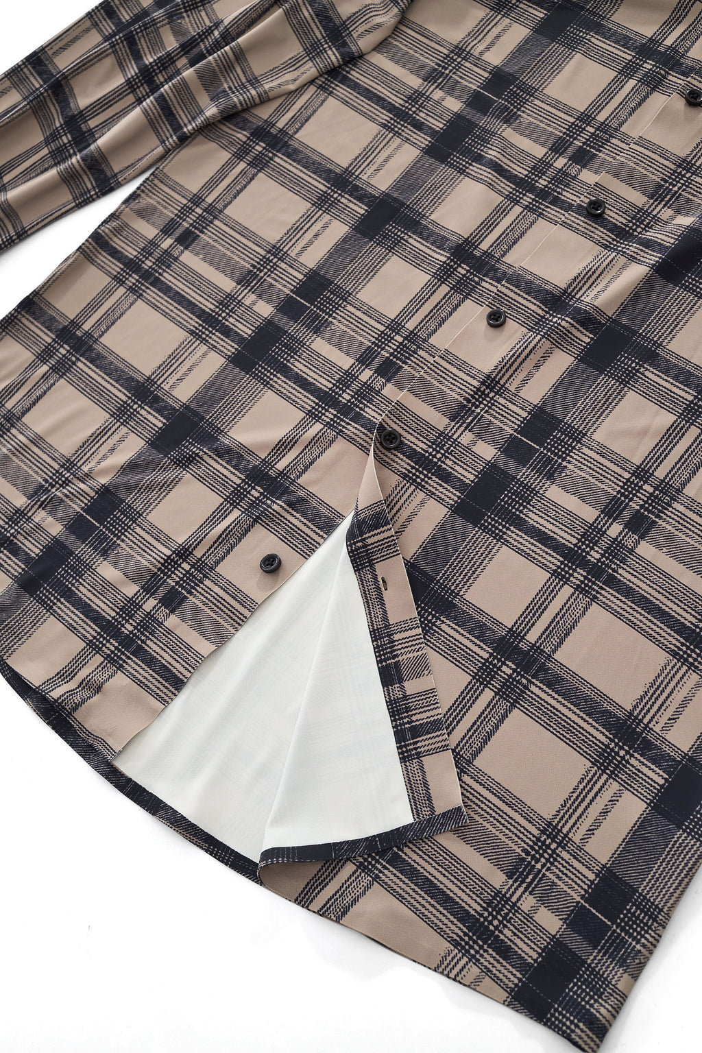 Seamless Plaid Stretch Shirt – El Baron KHAKI
