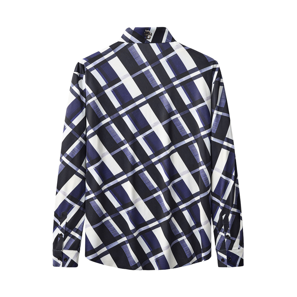 Seamless Bold Plaid Shirt – El Baron BLUE