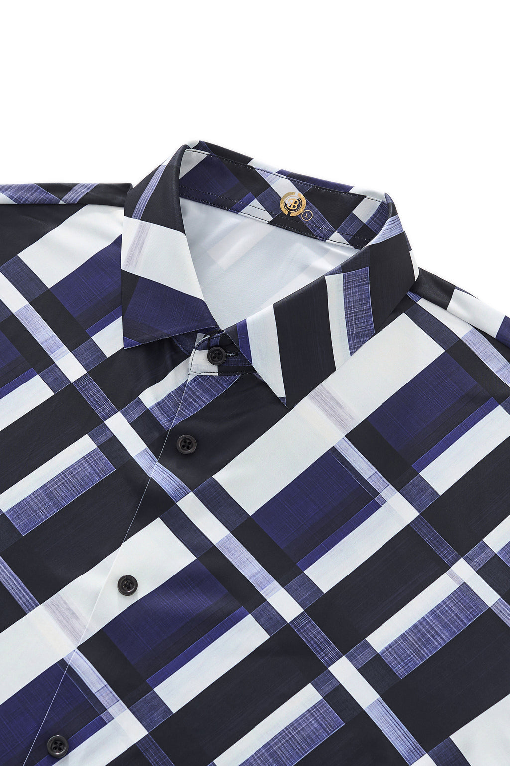 Seamless Bold Plaid Shirt – El Baron BLUE