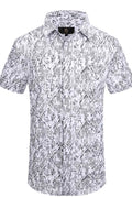 Geometric Cascade SS Shirt WHITE/BLACK