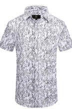 Geometric Cascade SS Shirt WHITE/BLACK