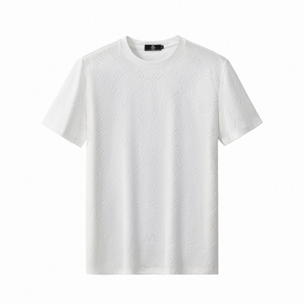 Embossed Monogram Tee – El Baron WHITE