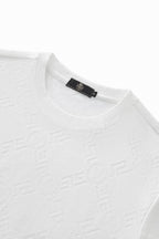 Embossed Monogram Tee – El Baron WHITE