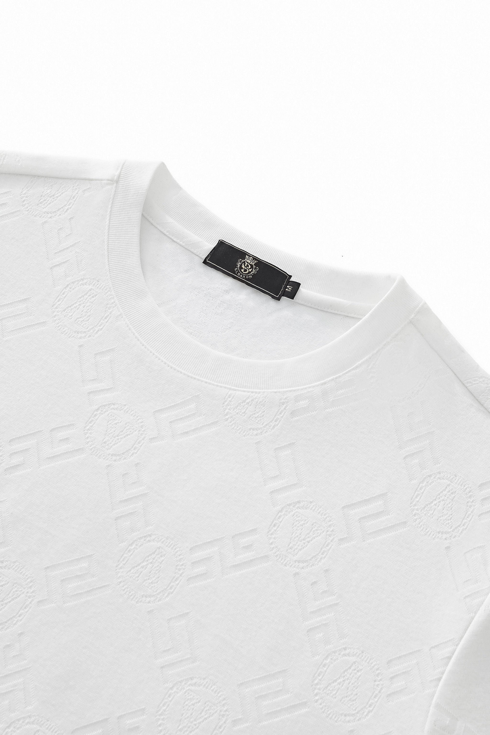 Embossed Monogram Tee – El Baron WHITE