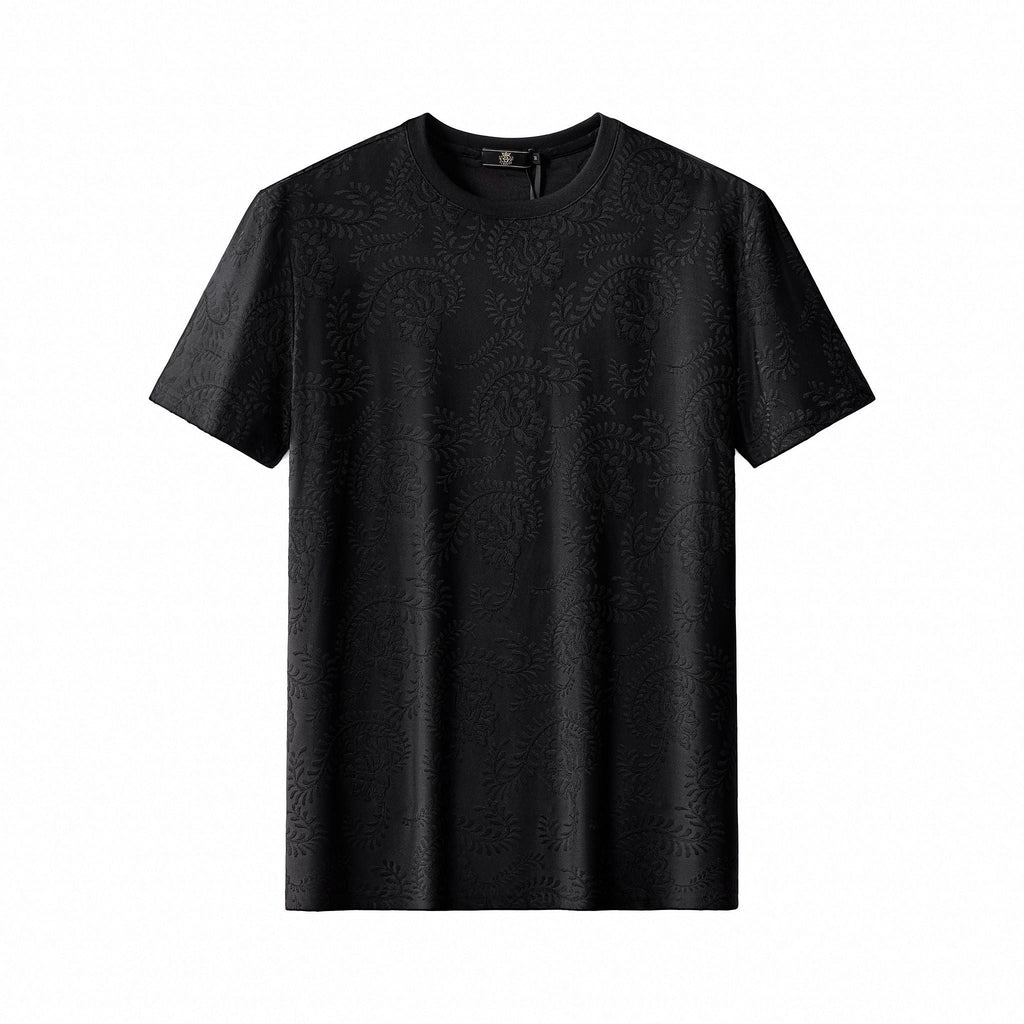 Embossed Paisley Tee – El Baron BLACK
