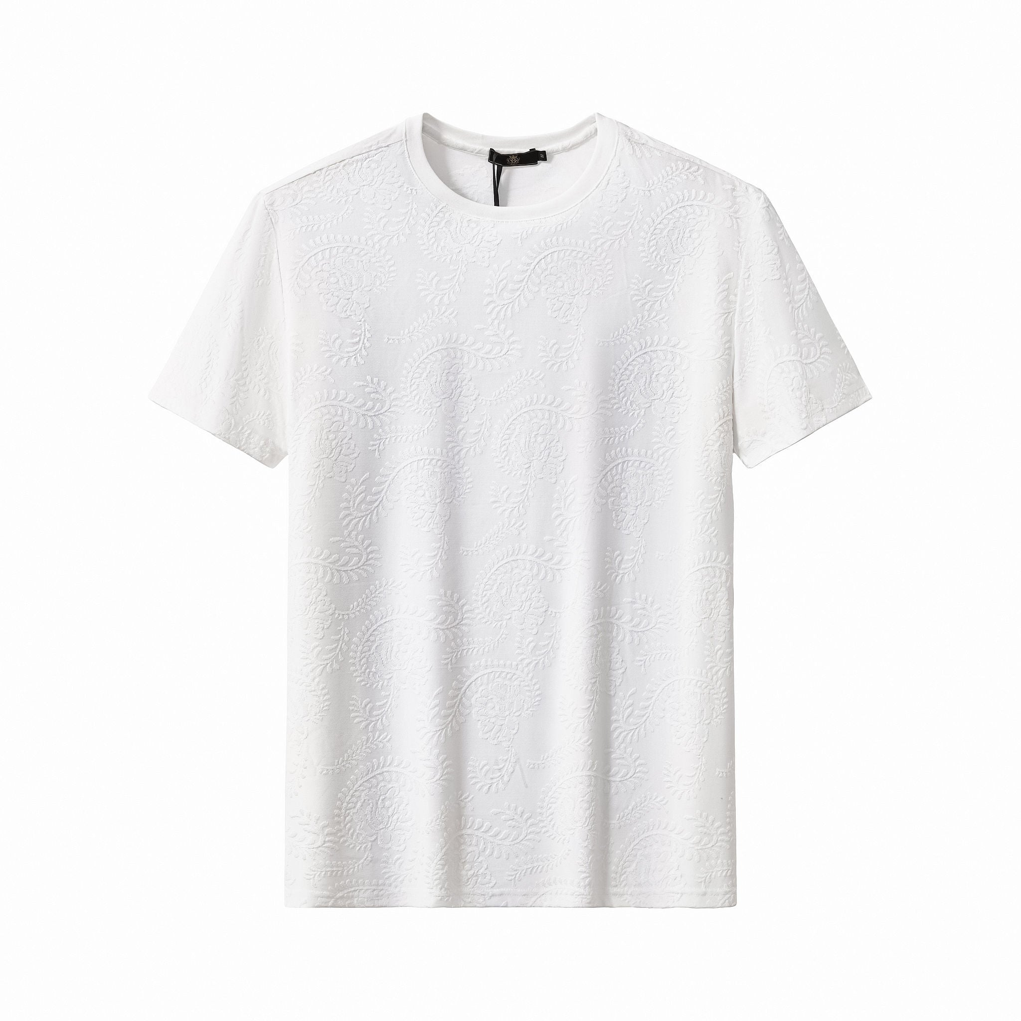 Embossed Paisley Tee – El Baron WHITE