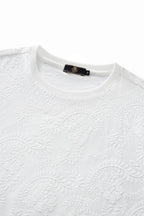 Embossed Paisley Tee – El Baron WHITE