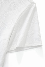 Embossed Paisley Tee – El Baron WHITE