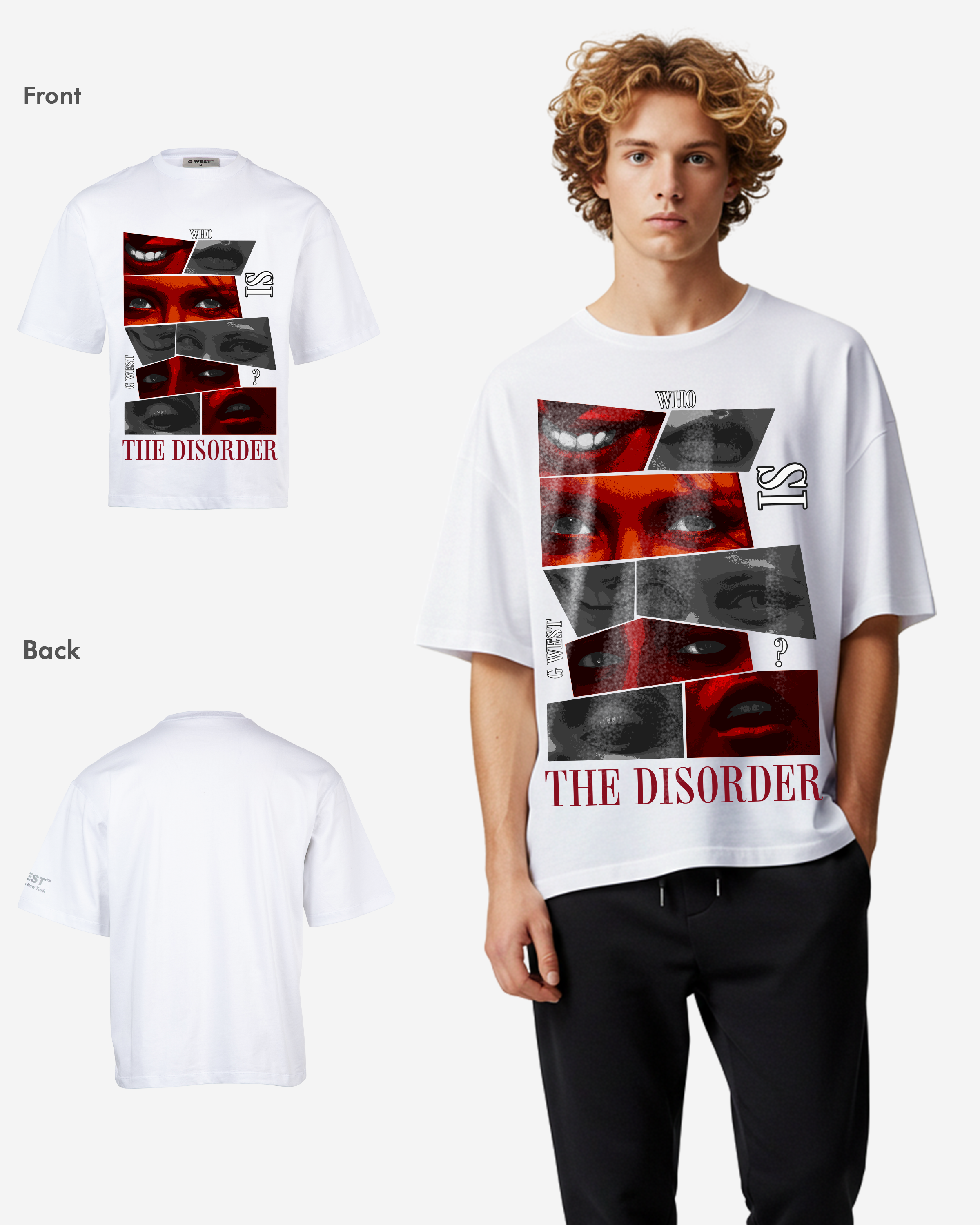 G WEST The DisorderOversized T-Shirt Mens G West