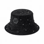Midnight Serpent Rhinestone - Century Penthouse Hat BLACK