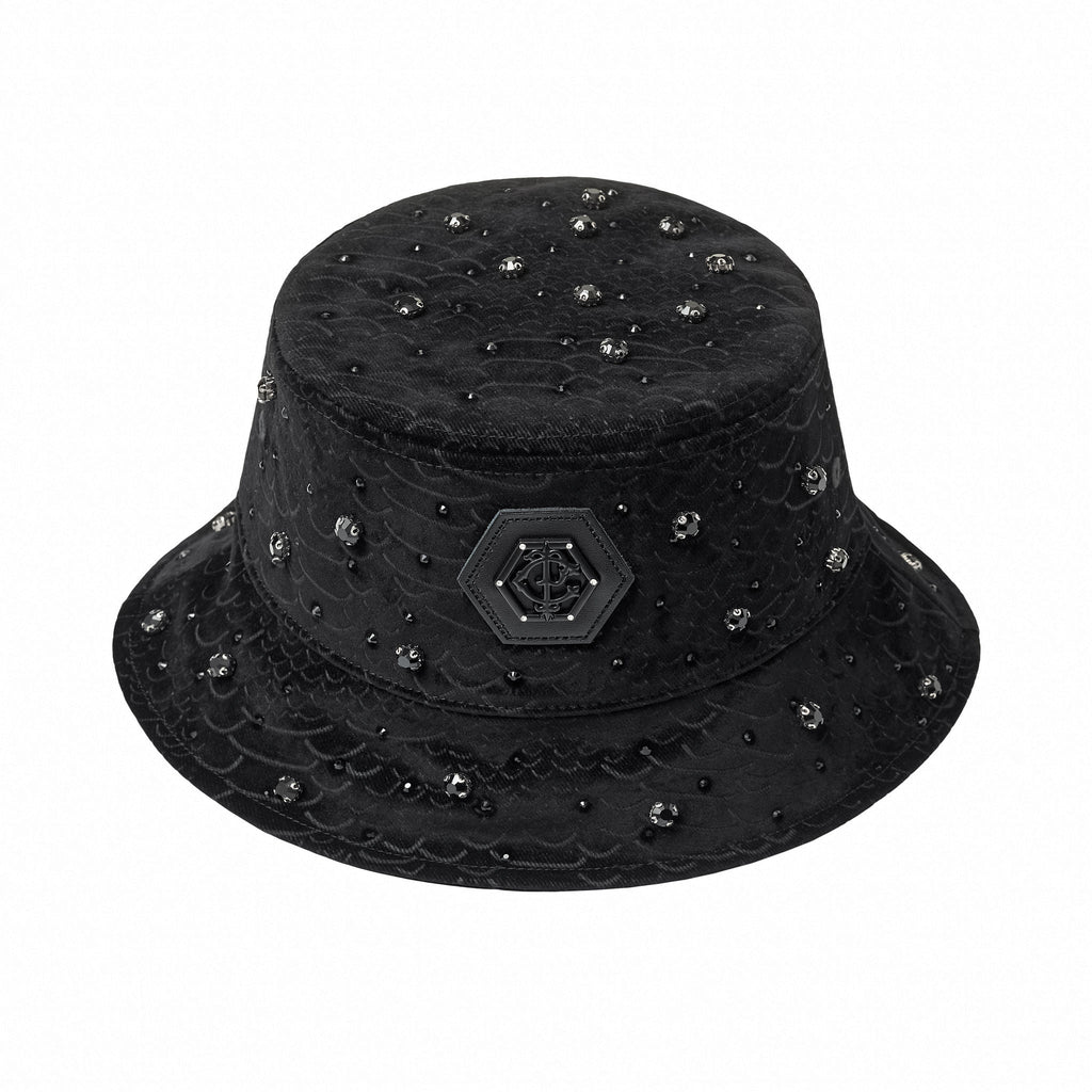 Midnight Serpent Rhinestone - Century Penthouse Hat BLACK