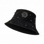 Midnight Serpent Rhinestone - Century Penthouse Hat BLACK