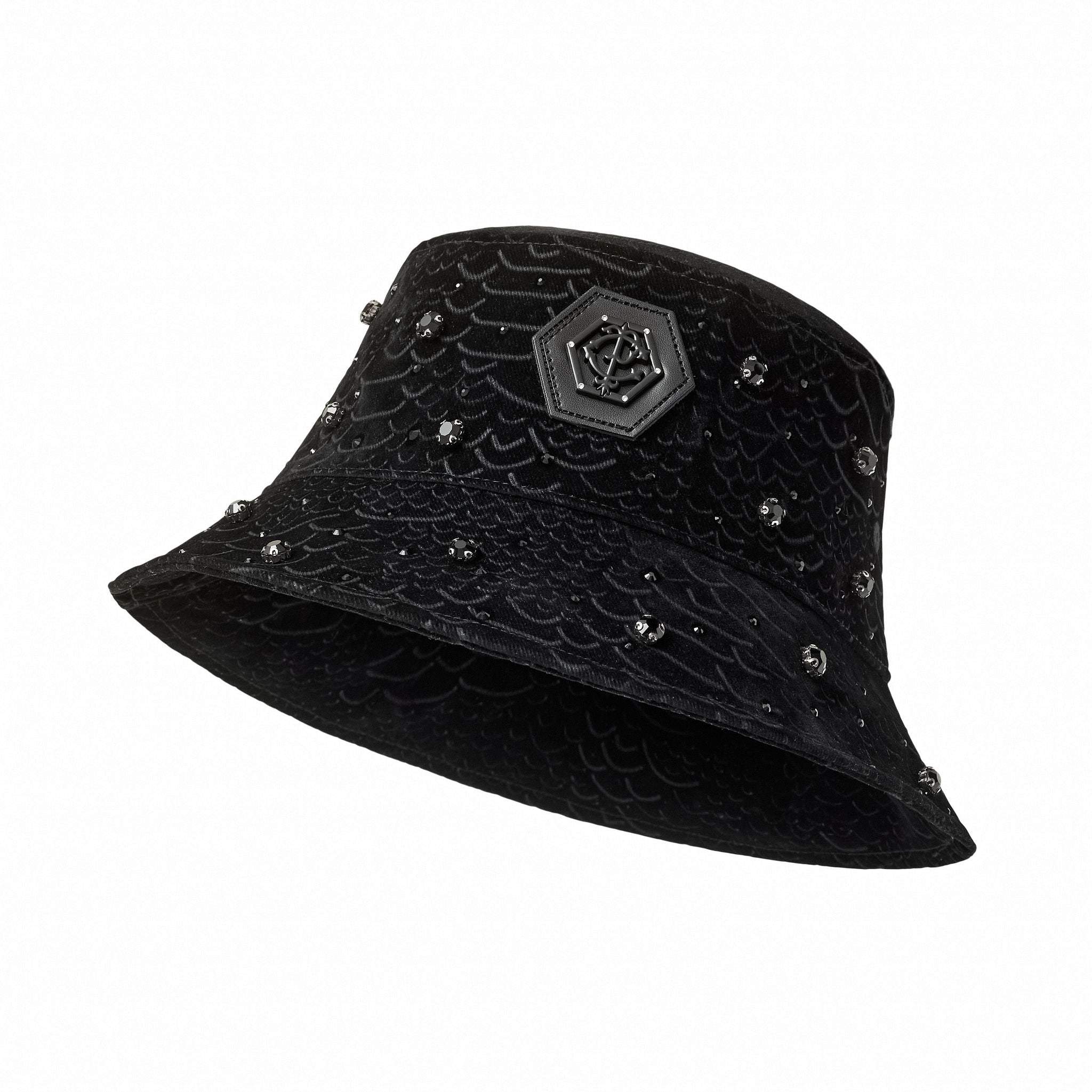 Midnight Serpent Rhinestone - Century Penthouse Hat BLACK
