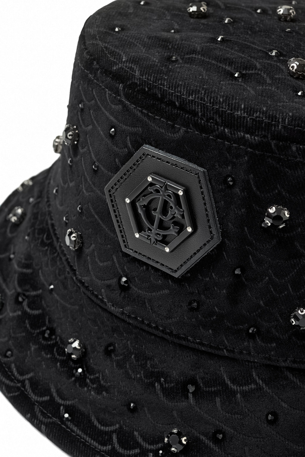 Midnight Serpent Rhinestone - Century Penthouse Hat BLACK