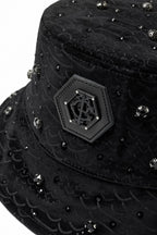 Midnight Serpent Rhinestone - Century Penthouse Hat BLACK