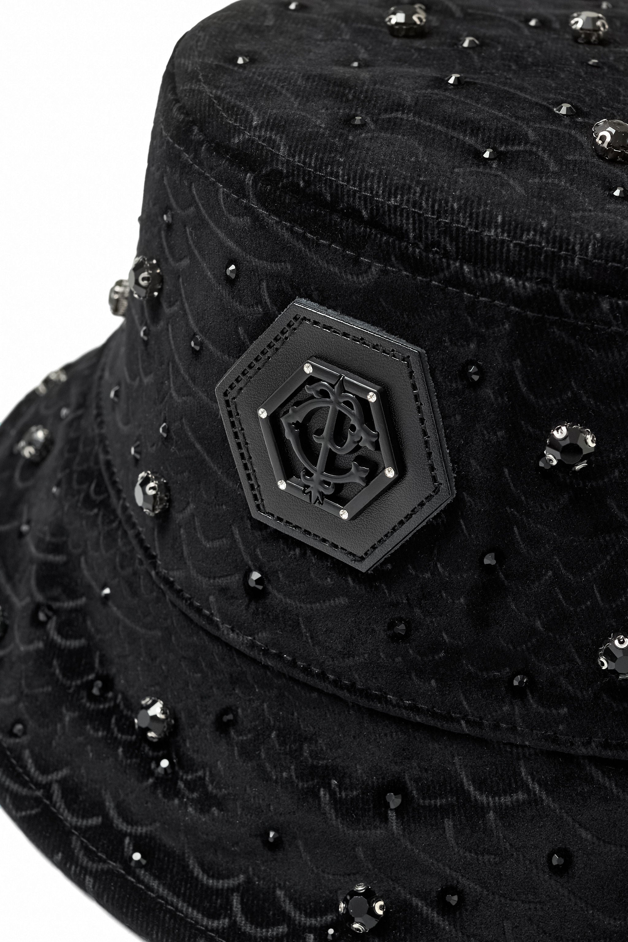 Midnight Serpent Rhinestone - Century Penthouse Hat BLACK