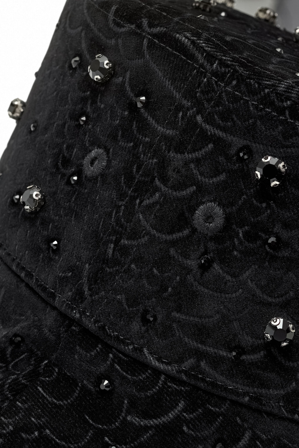 Midnight Serpent Rhinestone - Century Penthouse Hat BLACK
