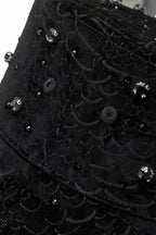 Midnight Serpent Rhinestone - Century Penthouse Hat BLACK