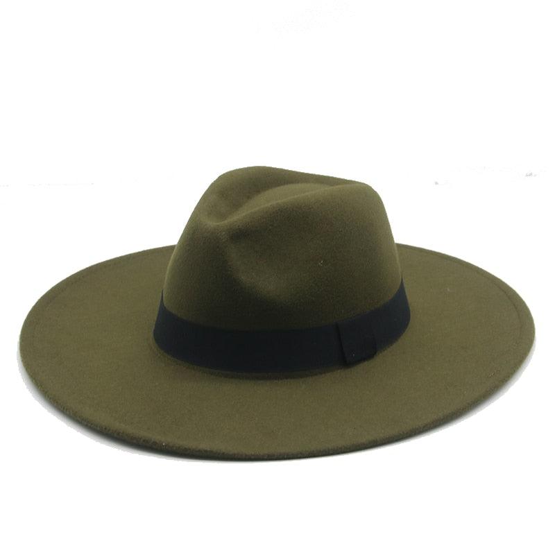 Fashionable Fedora Hats Women Wide Brim Dress Caps  Women's Fedora Hats Elegant Wide Brim Fedora Hat  Wedding Men Hat Warm Retro Style Belt 56-58cm Stevvex