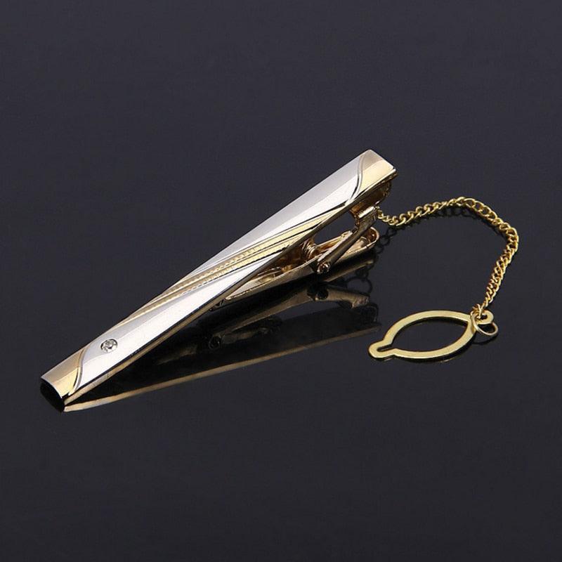 Creative Metal Necktie Bar Formal Shirt Classic Men Tie Clips Elegant Fashion Formal Professional Simple Tie Bar Clips Beautiful Designs Wedding Ceremony Gold Tie Pin Unisex Party Gifts Fashion Tie Clips Stevvex