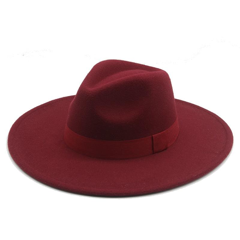 Fashionable Fedora Hats Women Wide Brim Dress Caps  Women's Fedora Hats Elegant Wide Brim Fedora Hat  Wedding Men Hat Warm Retro Style Belt 56-58cm Stevvex