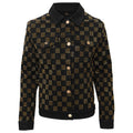 Dazzle Check Denim Jacket BLACK/GOLD