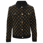 Dazzle Check Denim Jacket BLACK/GOLD