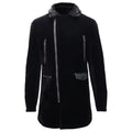 Faux Fur Collar Velvet Jacket BLACK
