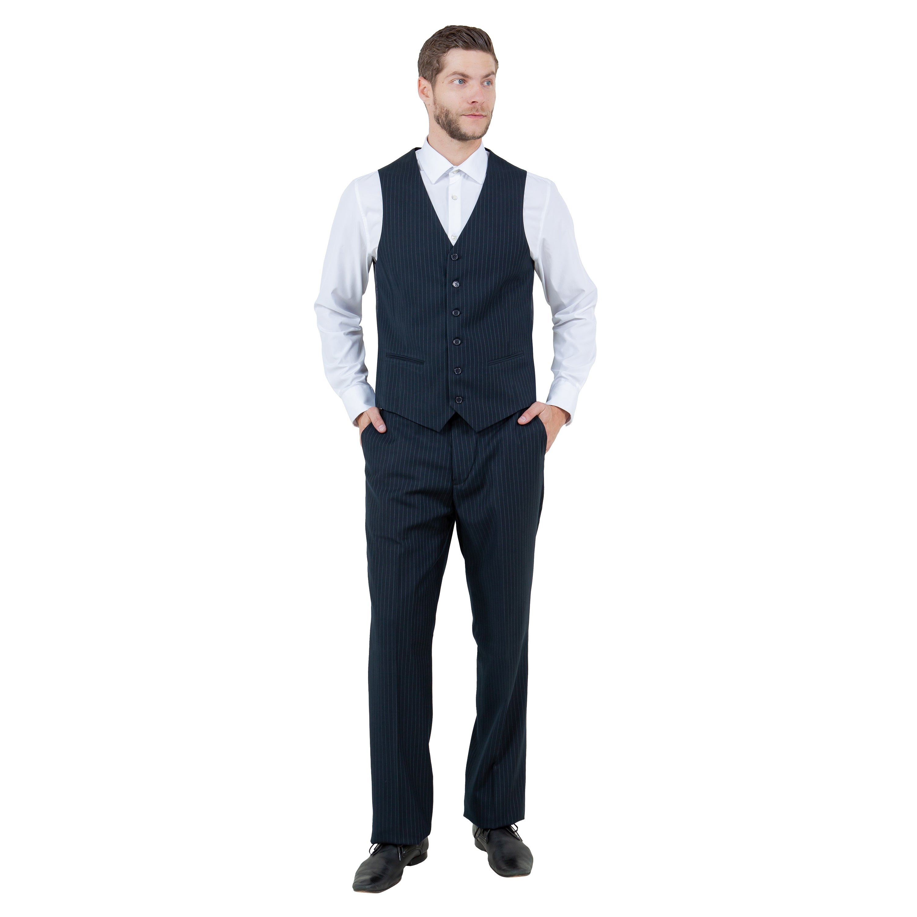 Men's Modern-Fit 3pc Pinstripe Suit, Notch Lapel