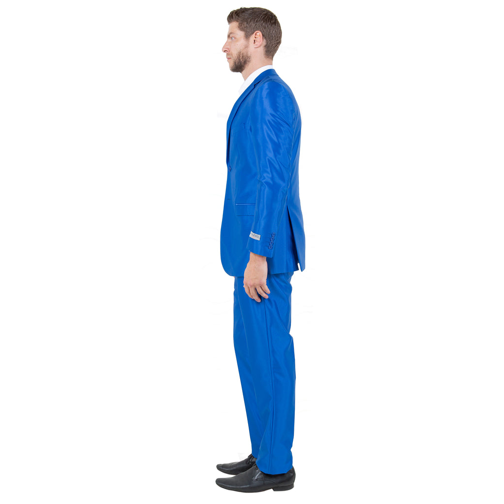 Navy Men's Sharskin Slim-Fit 3-Piece Suit