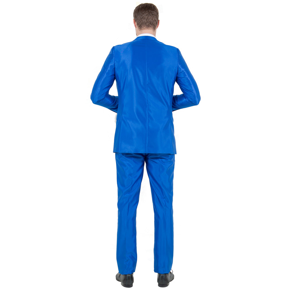 Navy Men's Sharskin Slim-Fit 3-Piece Suit
