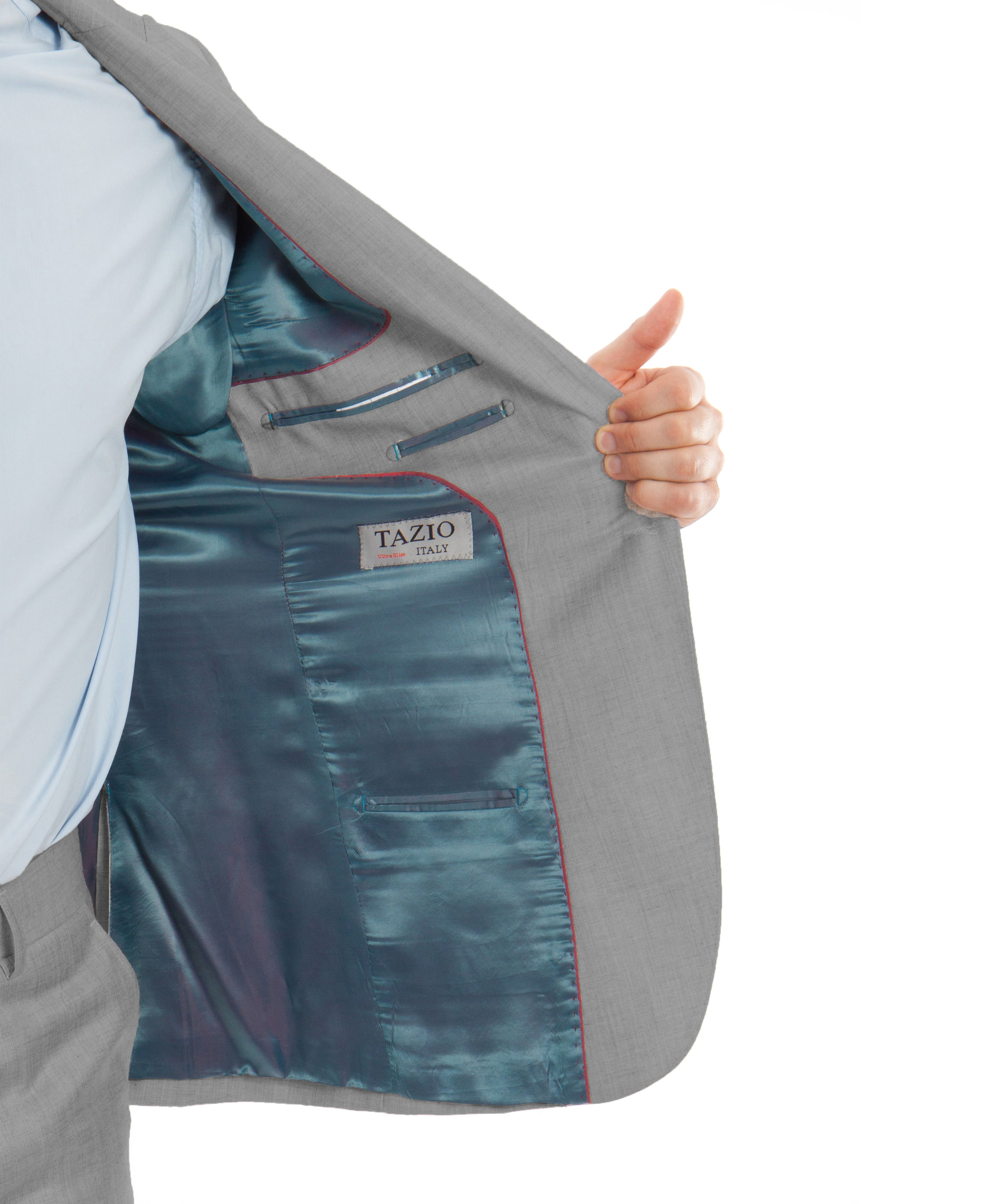 Melange Gray 2-PC Slim Fit Stretch Suits
