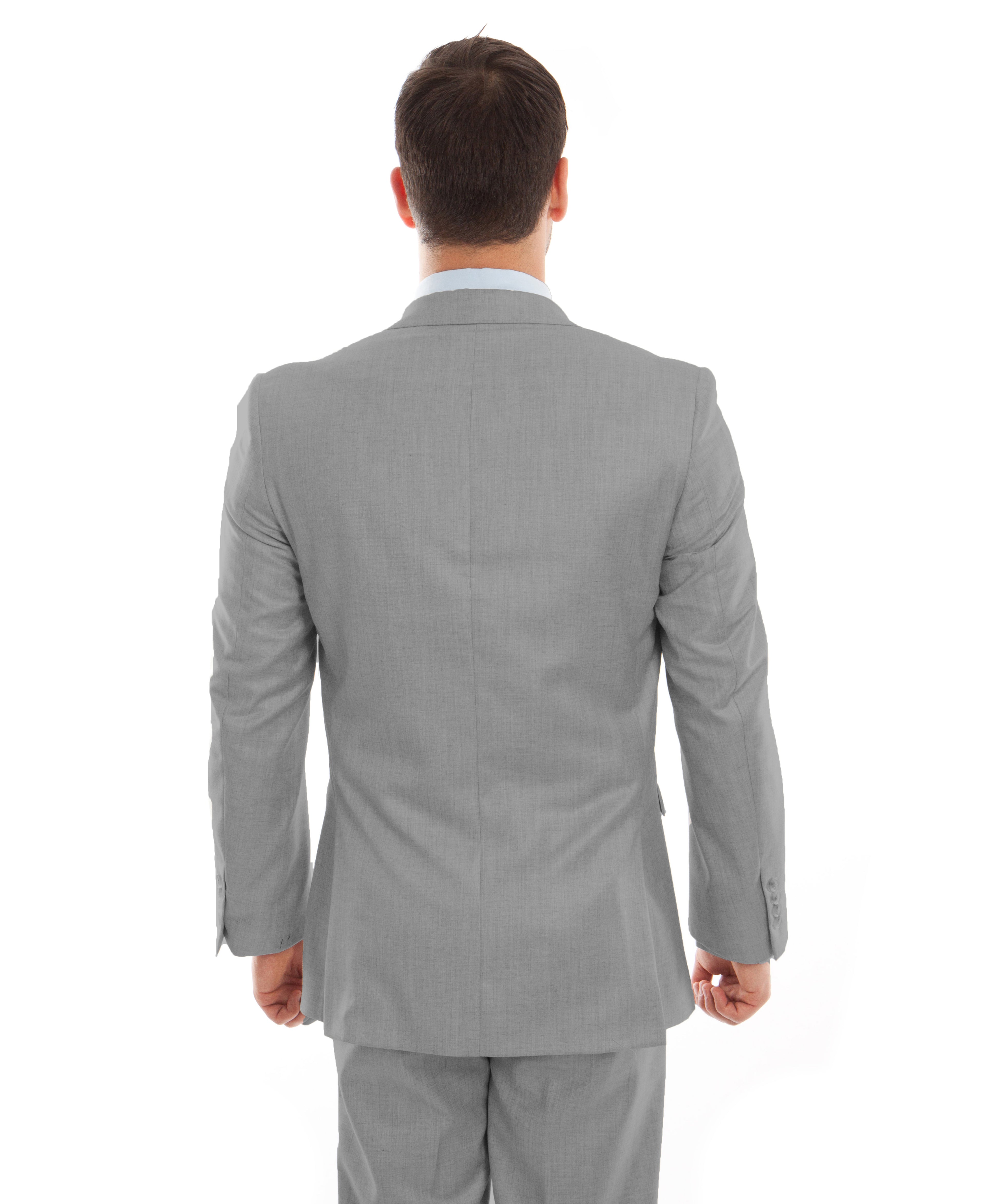 Melange Gray 2-PC Slim Fit Stretch Suits