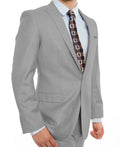Melange Gray 2-PC Slim Fit Stretch Suits