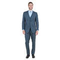 Blue Men's Slim-Fit 3-Piece Sharkskin Suit
