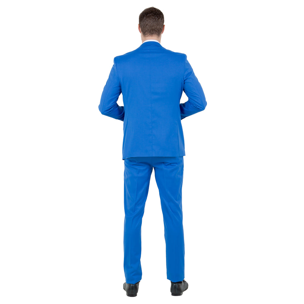 Blue Men's Ultra Slim-Fit 3pc Suit w/ Expandable Waistband