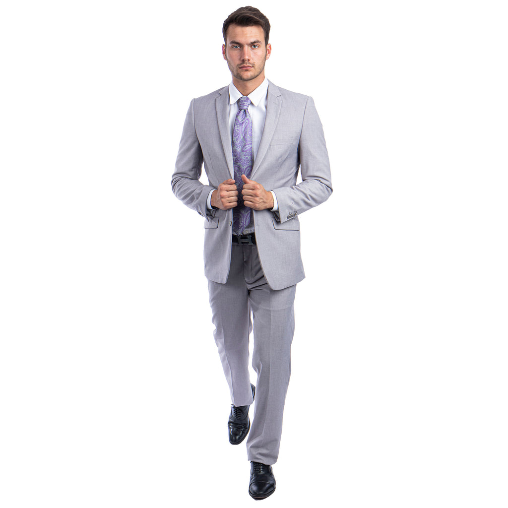 Burgundy Men's Hybrid-Fit 3pc Paisley Suit w/ Wide Black Shawl Collar
