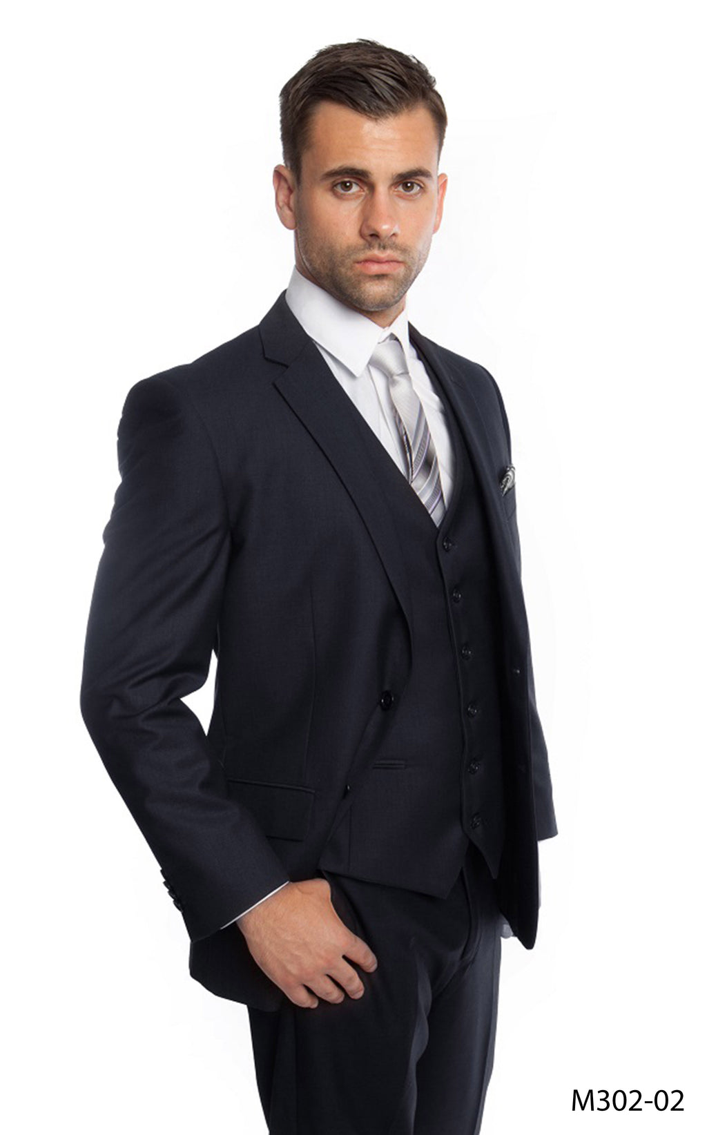 Men's Modern-Fit 3-Piece Suit Set w/ Jacket, Vest and Pants