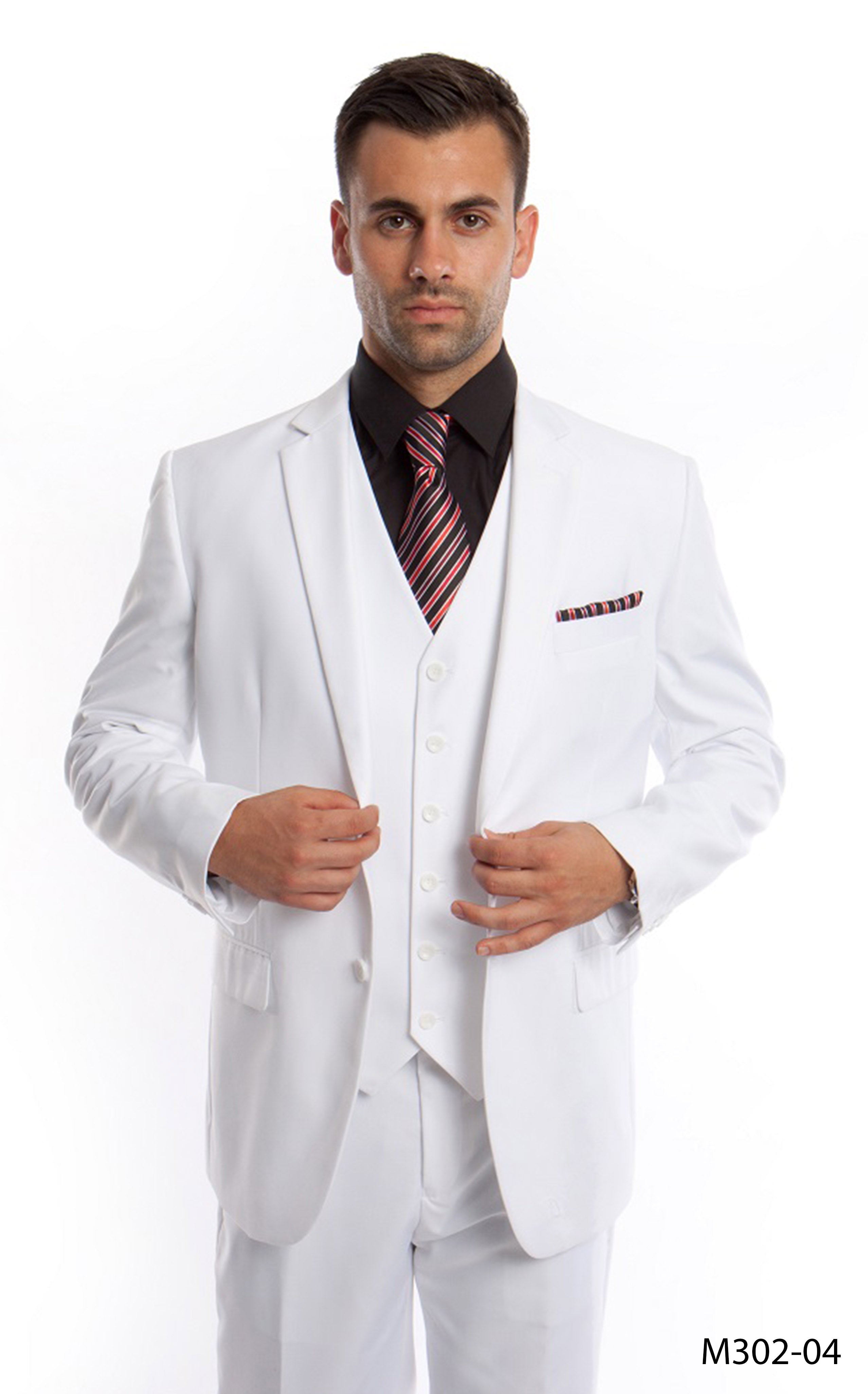 Men's Modern-Fit 3-Piece Suit Set w/ Jacket, Vest and Pants