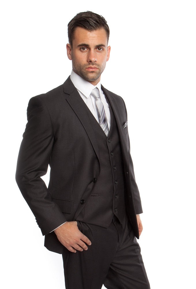 Men's Modern-Fit 3-Piece Suit Set w/ Jacket, Vest and Pants