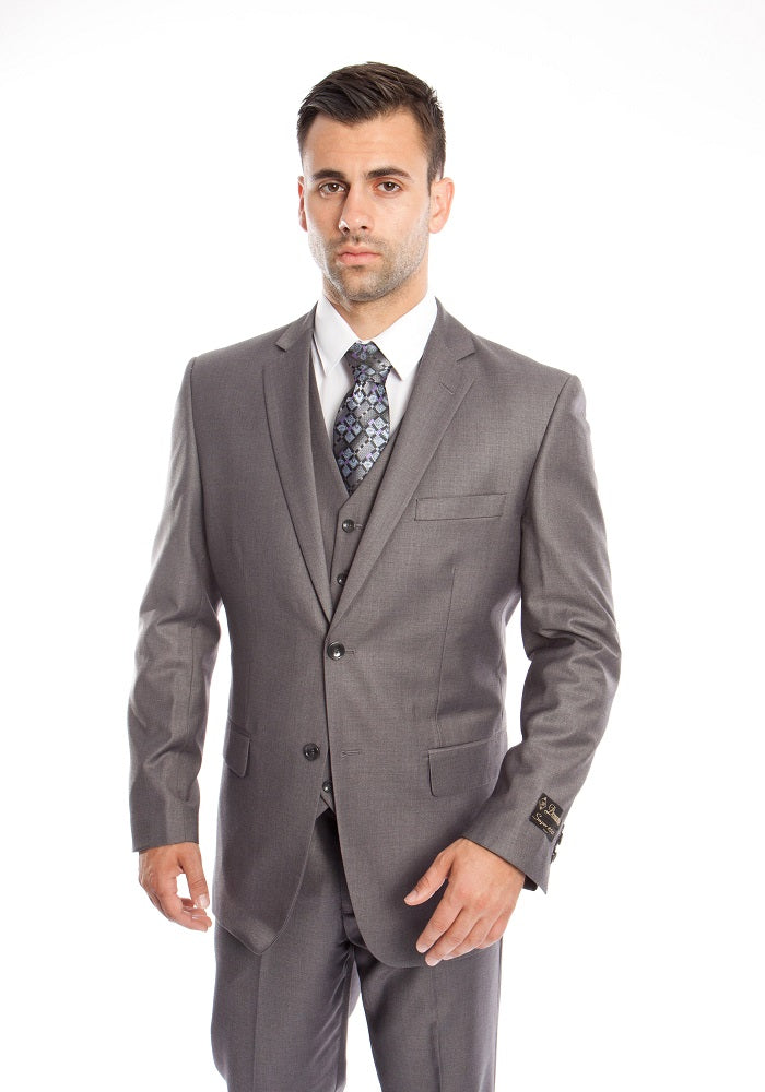 Men's Modern-Fit 3-Piece Suit Set w/ Jacket, Vest and Pants